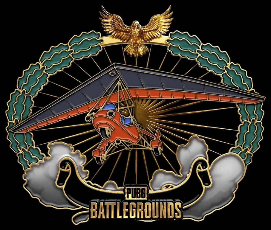 PUBG Motor Glider flight medal for travelling at least 1 km in one match